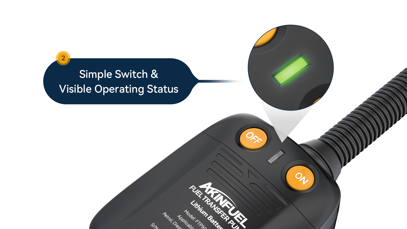 Akinfuel FTP 02 Series Smart Fuel Transfer Pump with Auto-Stop