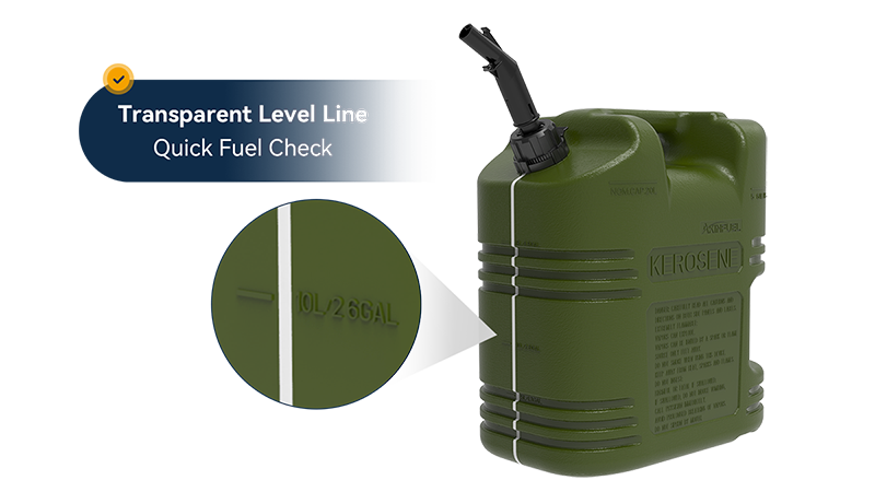 Akinfuel 02 All-star Army Green Kerosene Can — 11 Features, Auto Shut-Off | 5L/10L/20L