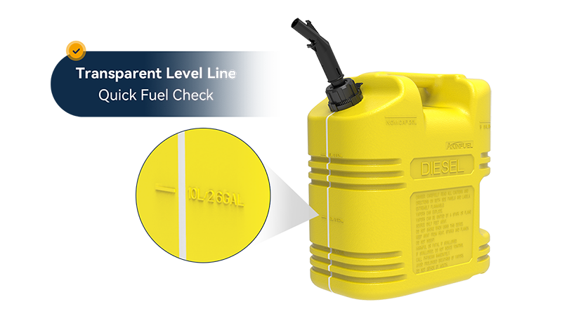 Akinfuel 02 All-star Yellow Diesel Can — U-Groove, Stackable & Child-Resistant | 5L/10L/20L
