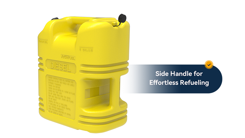 Akinfuel 02 All-star Yellow Diesel Can — U-Groove, Stackable & Child-Resistant | 5L/10L/20L