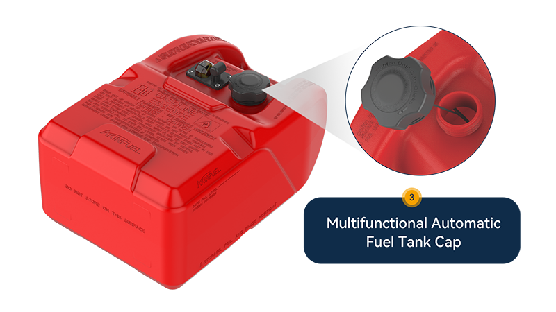 AKINFUEL 12L/24L 红色舷外机油箱带液观察窗 |双层HDPE